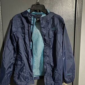 Kids North Face Navy and Teal Jacket M 10/12